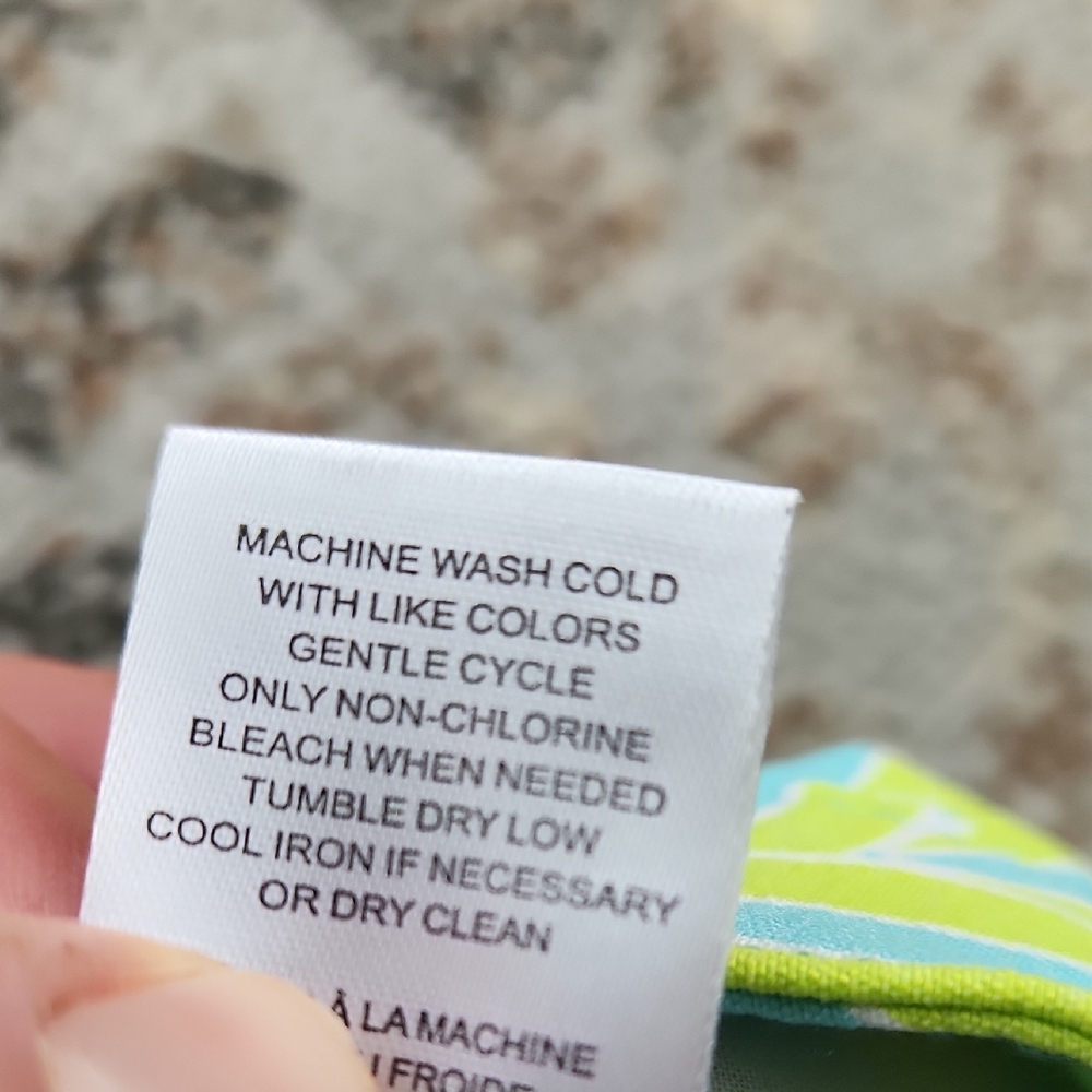 Truth By Republic Patterned Pants Lime Green Blue… - image 4